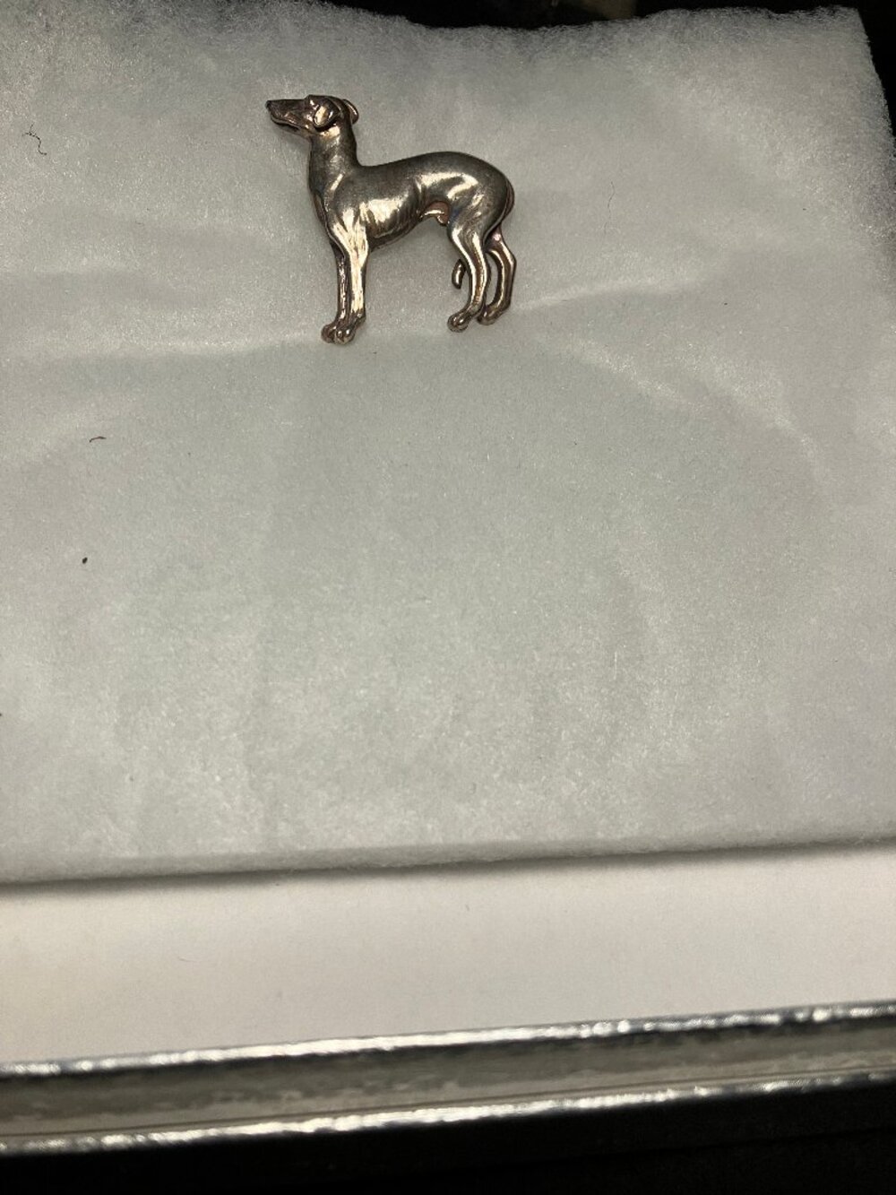Sterling silver greyhound brooch